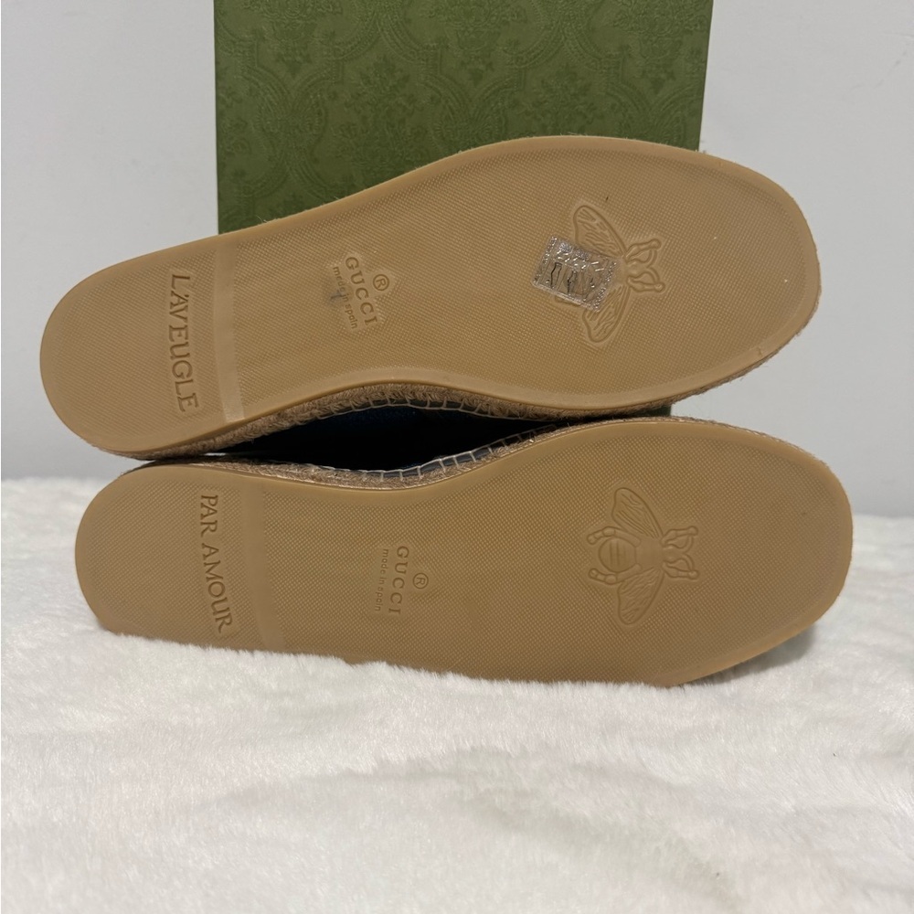 Men's Gucci Interlocking G Blue Denim Espadrille Size 7 US 7.5 Made In Spain - Picture 8 of 9